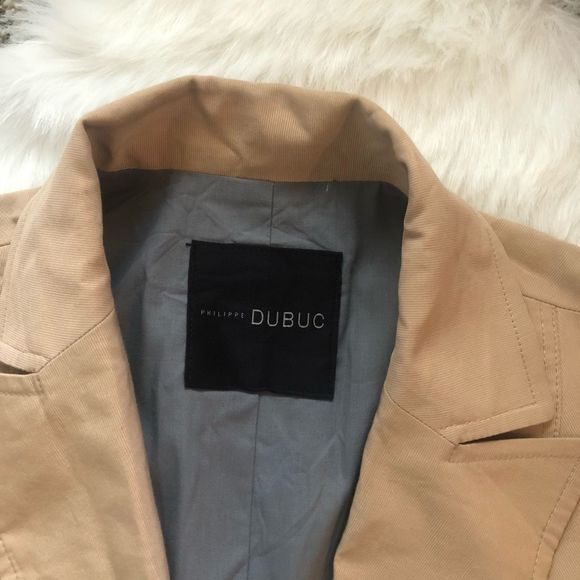 Philippe Dubuc Tan Tie Back Sports Coat Blazer - Picture 2 of 6